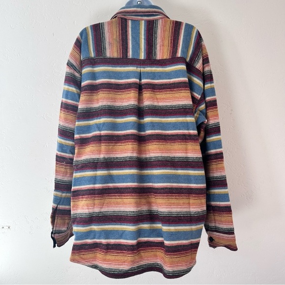 SIERRA PACIFIC Wool Blanket Knit Striped Shirt Jacket Unisex Men L Women XL - Picture 8 of 11